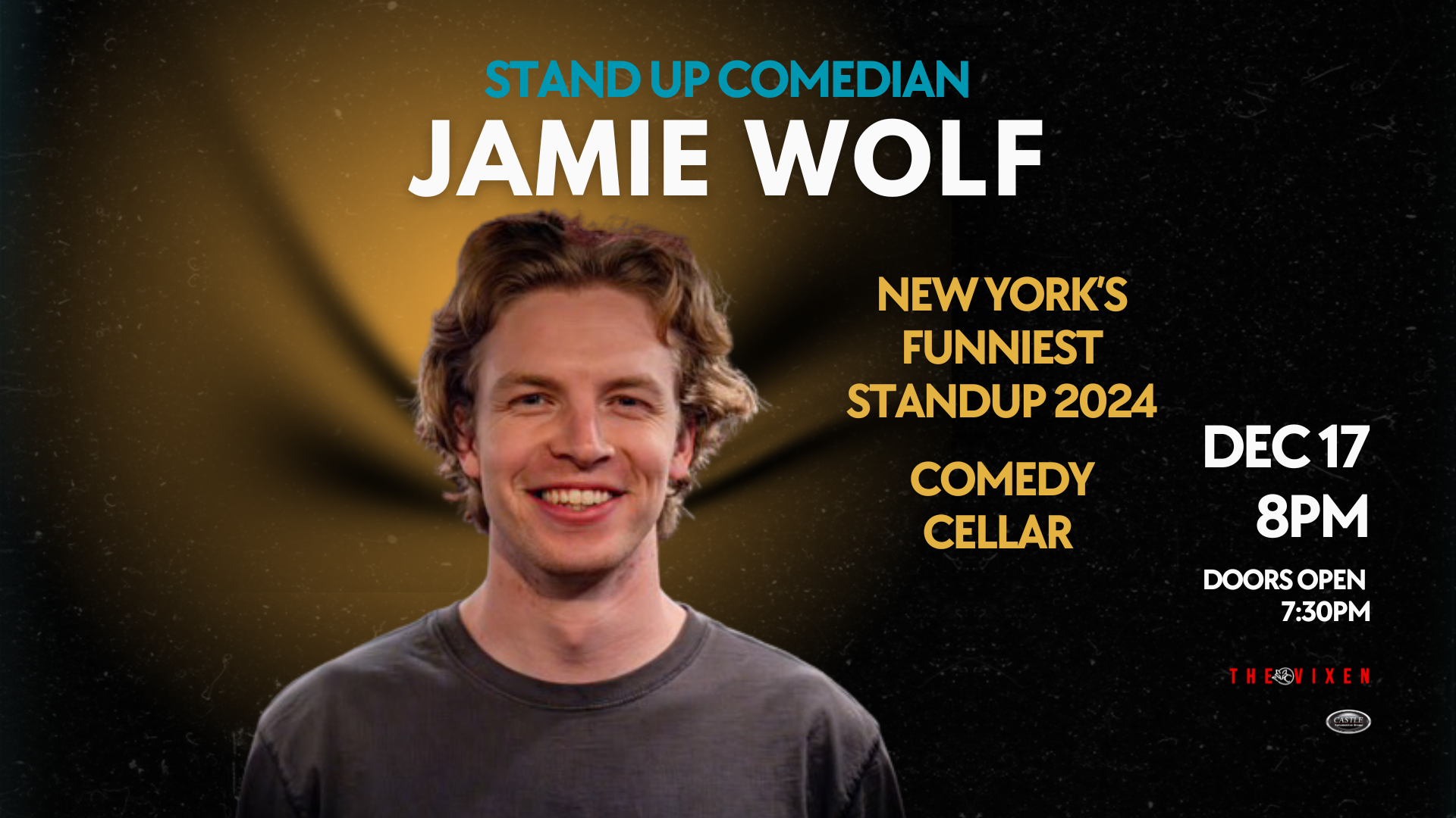 jamie wolf stand up comedian live at the vixen in mchenry dec 17th
